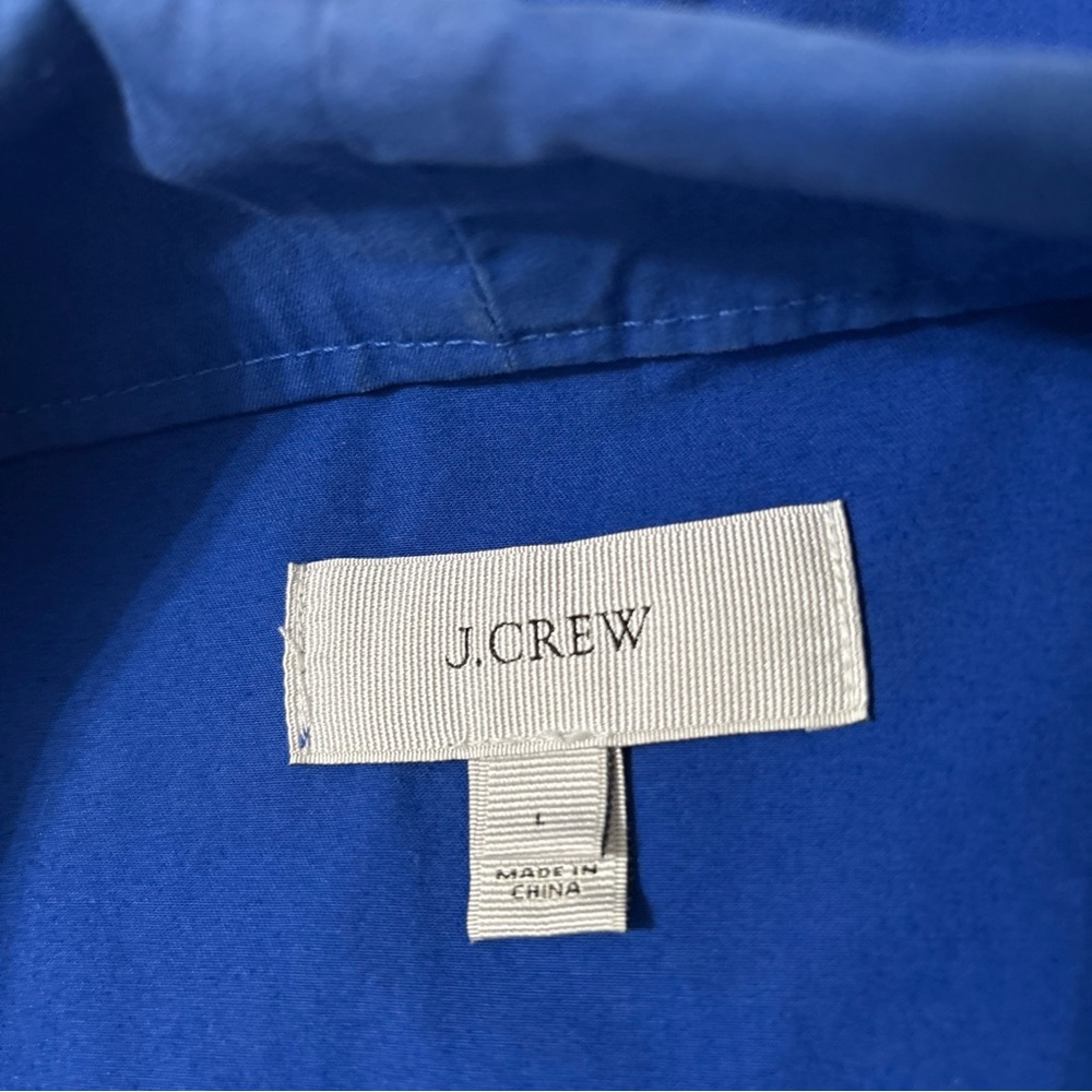 J Crew Women's Size Large Navy Blue Pullover Hooded Anorak Jacket - Picture 3 of 9